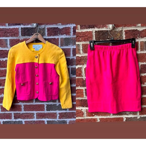 Adrienne Vittadini 2 Piece Vintage Skirt Suit Size 6 - Picture 1 of 8